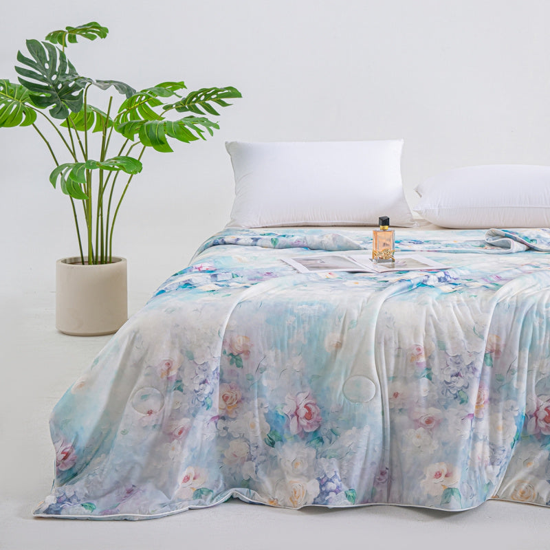 1pc Super Soft Easy Style Thin Quilt | Versatile for Single and Double Beds, All-Season Use, Machine Washable, Small Fresh Quilting Technology, Polyester and Elastane Blend