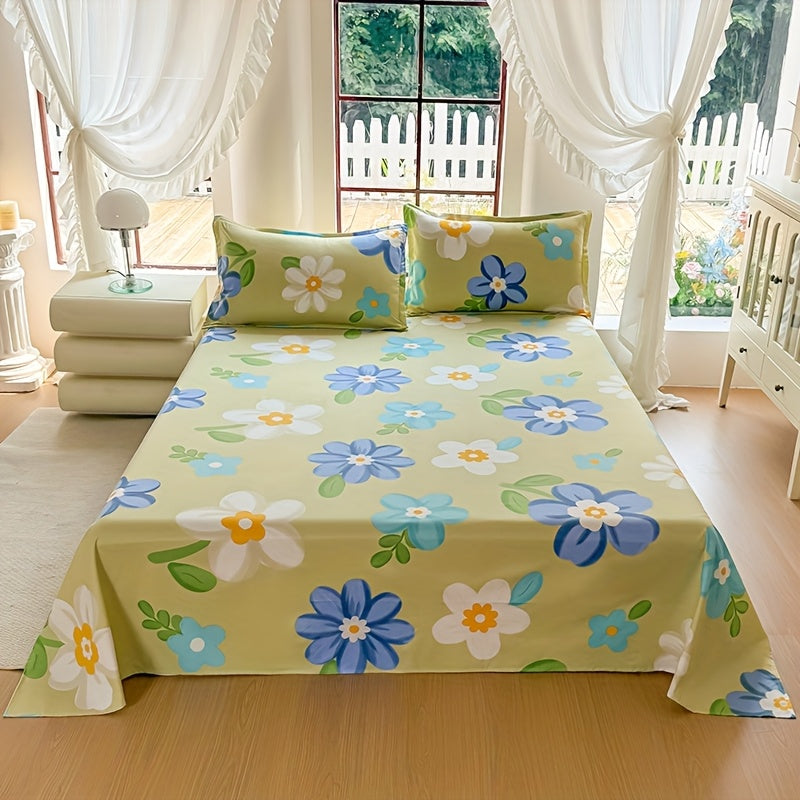 1pc Bed Sheet - Brushed Soft Smooth Bedspread Suitable for Single\u002FDouble Beds, Floral Pattern, Machine Washable Comforter Cover (No Pillowcase Included) - Cozy Bedding for s &