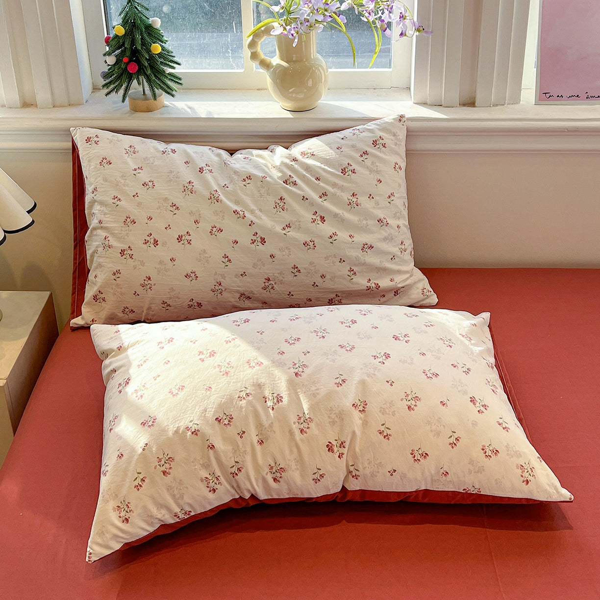 4pcs New Washable Cloud-Feel Sheet Set, Machine Washable and Hand Washable, Bedding, Bedding (Includes: 1 Duvet Cover + 1 Flat Sheet + 2 Pillowcases, Sparse Shadow Pattern)