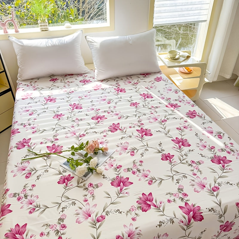 1pc Small Floral Bed Sheet - Soft Brushed Bedspread Suitable for Bed, Sofa, Travel & Outdoor - Machine-Washable Country Style Bed Cover (No Insert\u002FPillowcase) - Cozy Light Beige-Friendly Bedding for, Dorm, Hotel