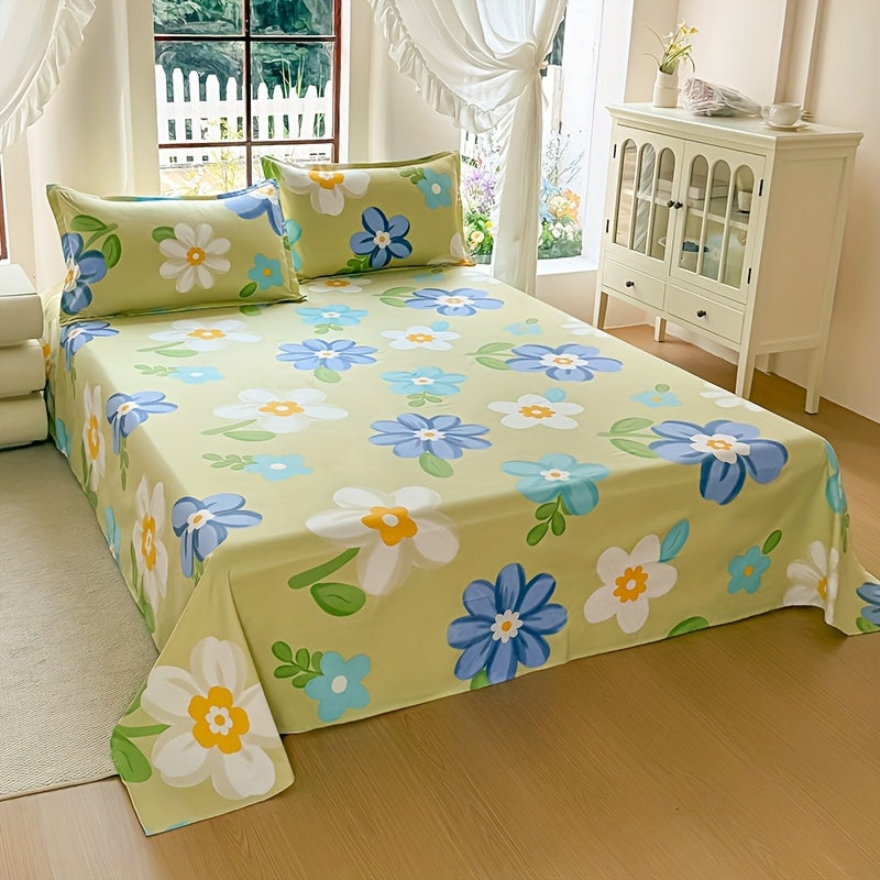 1pc Bed Sheet - Brushed Soft Smooth Bedspread Suitable for Single\u002FDouble Beds, Floral Pattern, Machine Washable Comforter Cover (No Pillowcase Included) - Cozy Bedding for s &