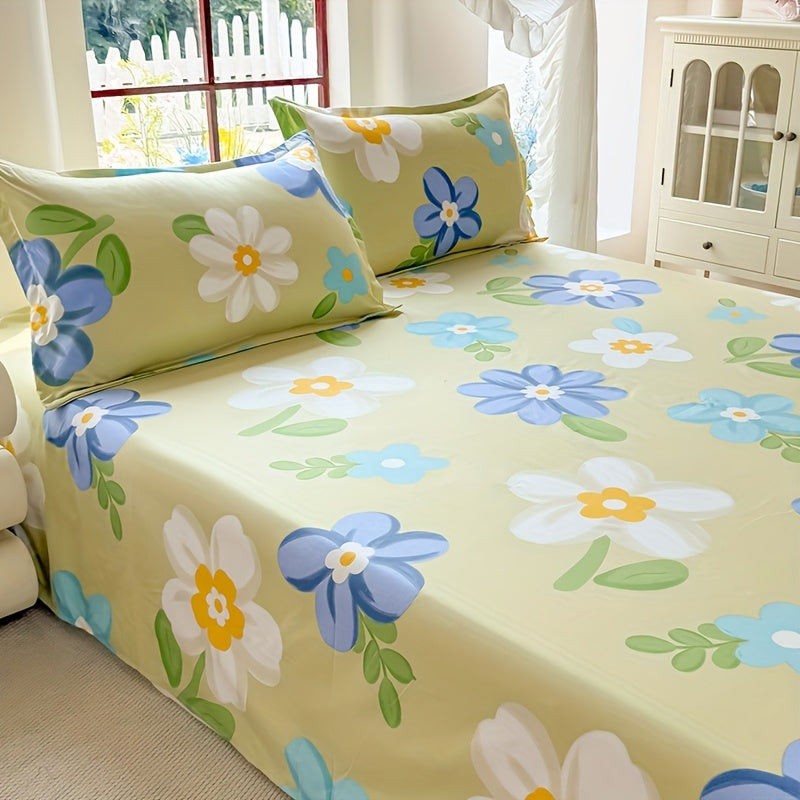 1pc Bed Sheet - Brushed Soft Smooth Bedspread Suitable for Single\u002FDouble Beds, Floral Pattern, Machine Washable Comforter Cover (No Pillowcase Included) - Cozy Bedding for s &