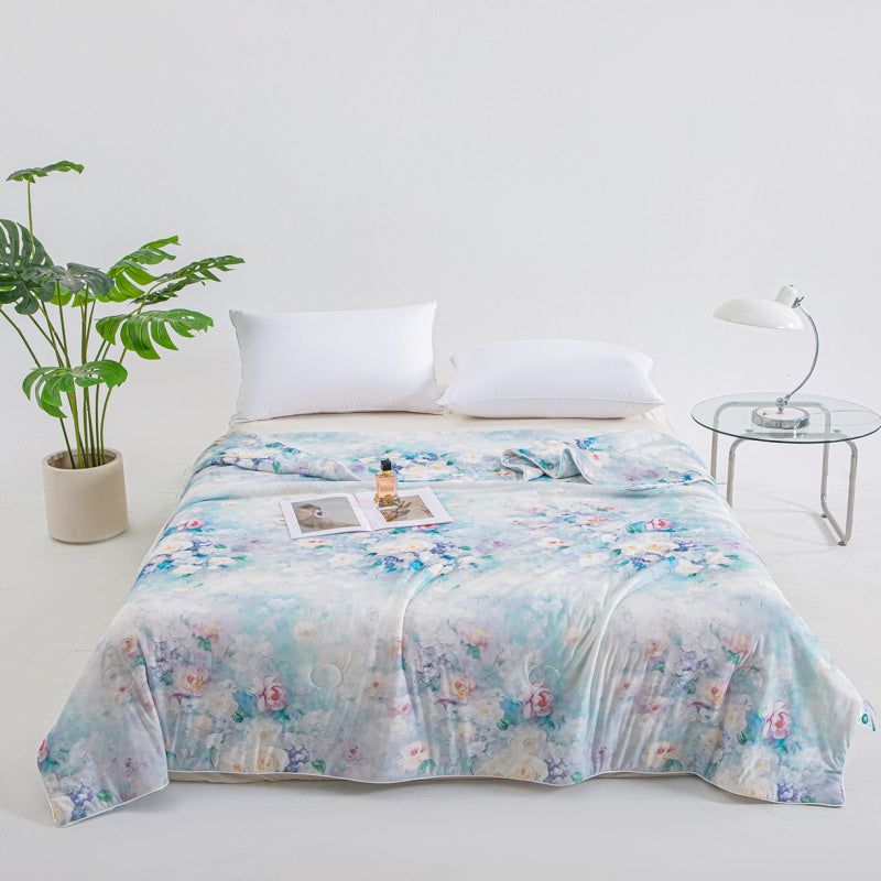 1pc Super Soft Easy Style Thin Quilt | Versatile for Single and Double Beds, All-Season Use, Machine Washable, Small Fresh Quilting Technology, Polyester and Elastane Blend