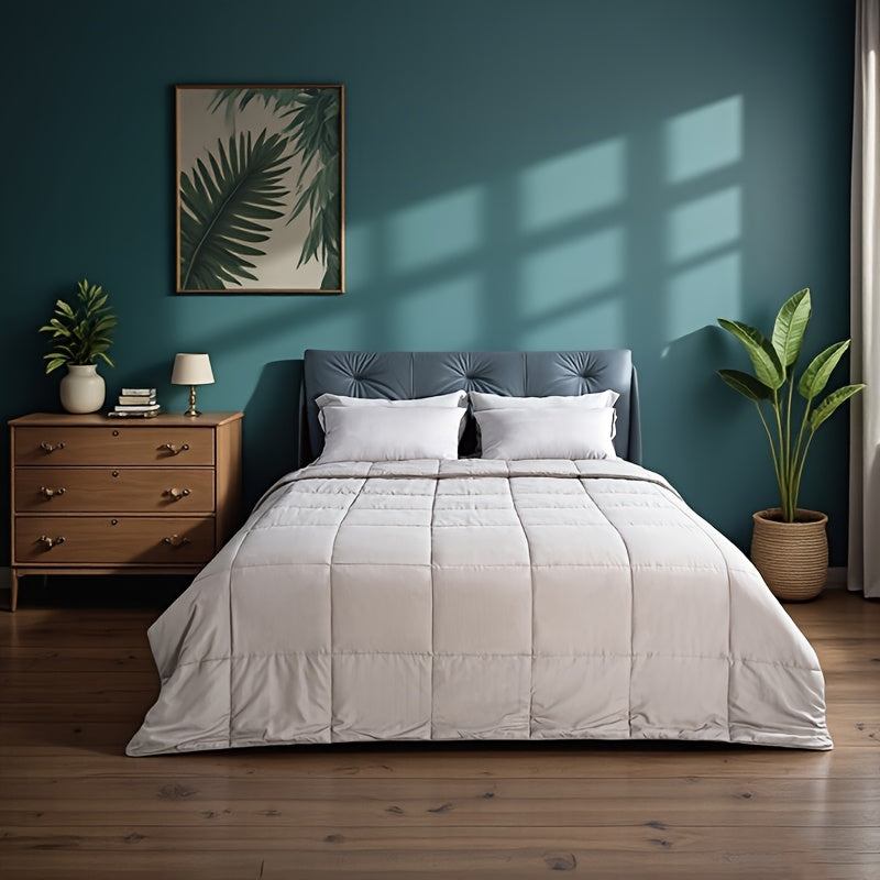 This Quilt for a Double Bed Features a Quilting Technique Suitable for All Seasons. It Is Soft, Fluffy, And Lightweight, Measuring 229×229 Cm (90×90 In) And Weighing 1350G. It Is Machine Washable And Comes with Corner Ties for Easy Installation