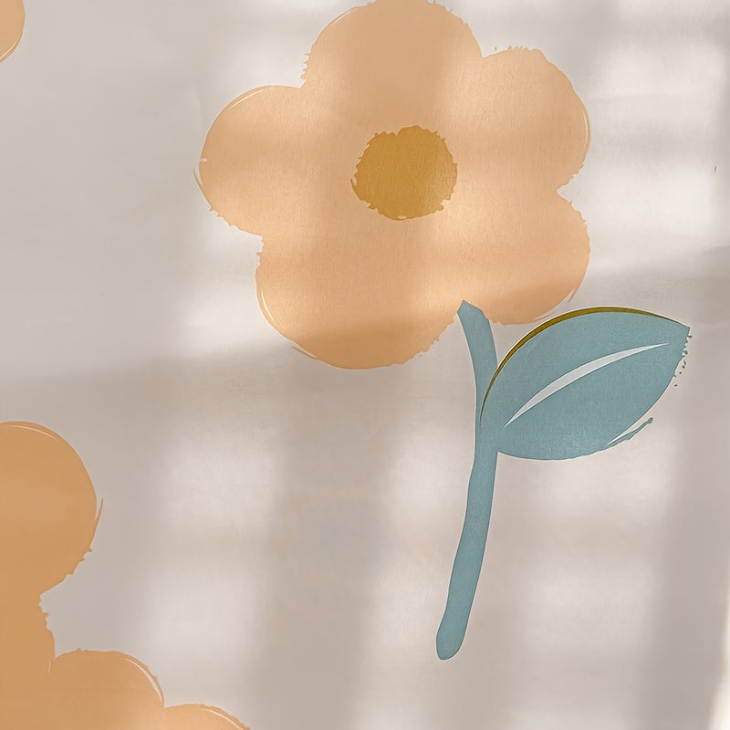 1pc Cozy Yellow Floral Printed Bed Sheet (Excluding Pillow And Pillowcase)