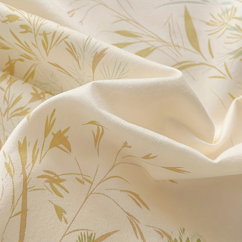 1pc Elegant And Fresh Easy Comfortable Breathable Leaf Printed Bed Sheet (Excluding Pillow Core And Pillowcase)