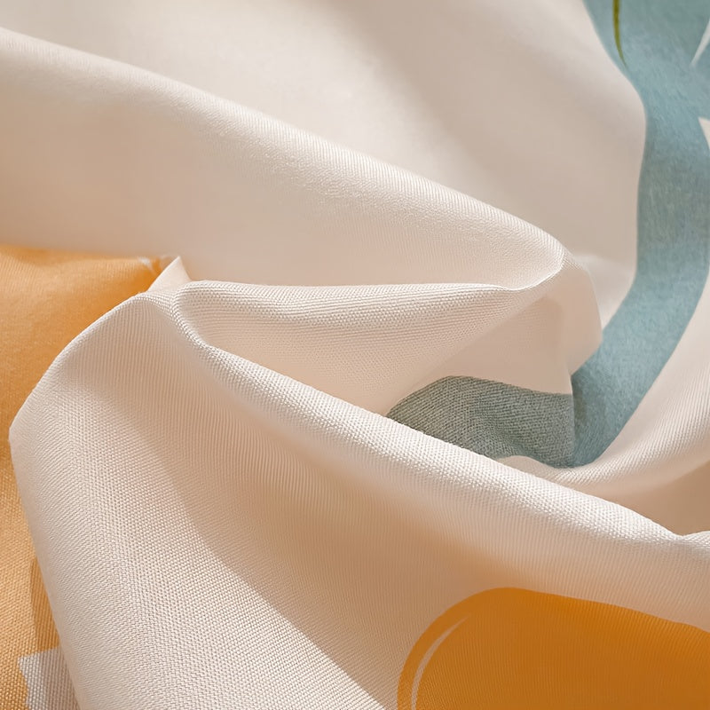 1pc Cozy Yellow Floral Printed Bed Sheet (Excluding Pillow And Pillowcase)