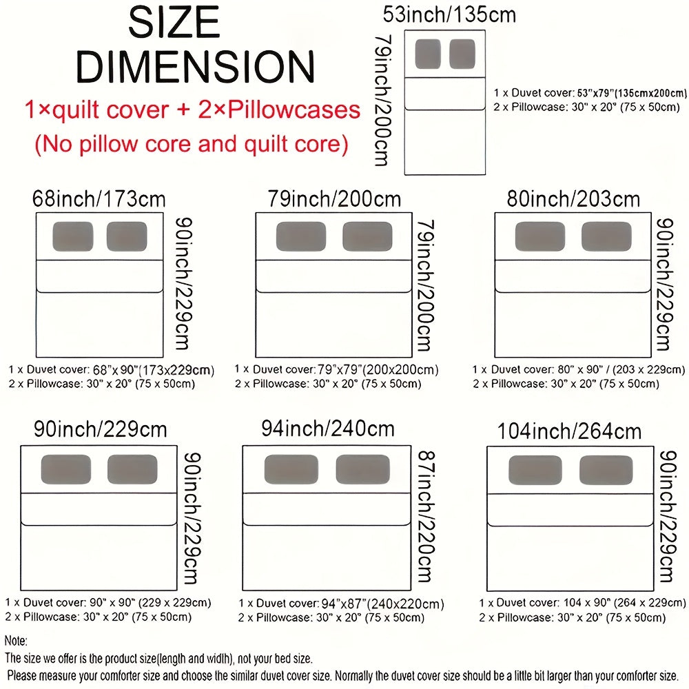 3pcs Bedding with Customizable Text\u002FNames, Featuring Breathable Fabric And a Sweet, Cute Bear Pattern in a Hand-Painted Fresh Style with a Dreamy Theme. The Polyester Duvet Cover Set Is Fade-Resistant And Retains Its Shape, Available in Twin, Full