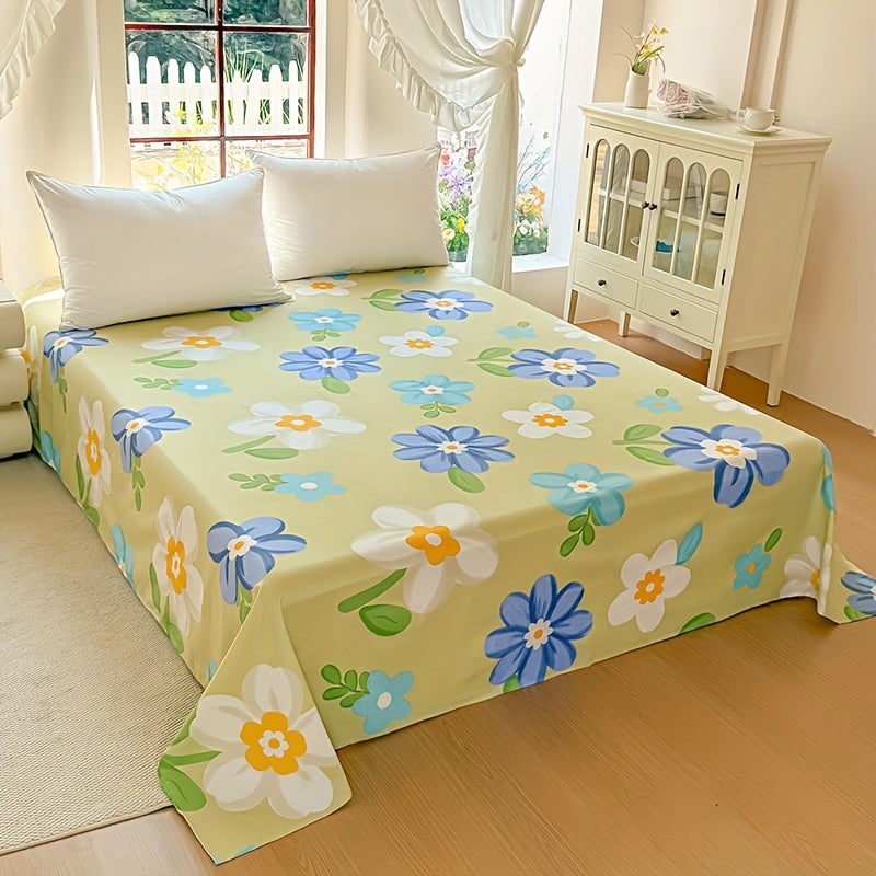 1pc Bed Sheet - Brushed Soft Smooth Bedspread Suitable for Single\u002FDouble Beds, Floral Pattern, Machine Washable Comforter Cover (No Pillowcase Included) - Cozy Bedding for s &